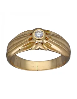 Anillo de Oro amarillo con diseño Solitario y Brillante