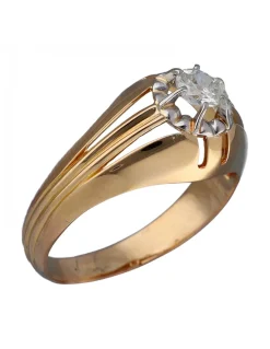 Anillo de Oro amarillo con diseño Solitario y Brillante
