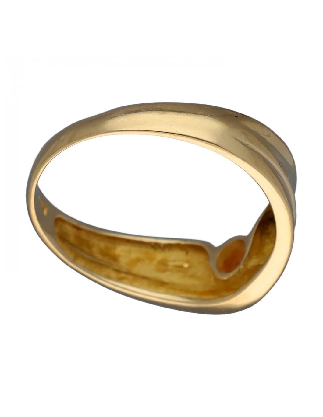 Anillo de Oro amarillo con diseño Solitario y Circonita