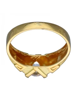 Anillo de Oro amarillo con diseño Solitario y Circonita