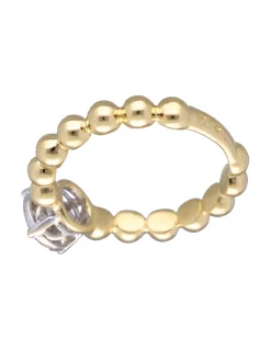 Anillo de Oro amarillo con diseño y Brillantes