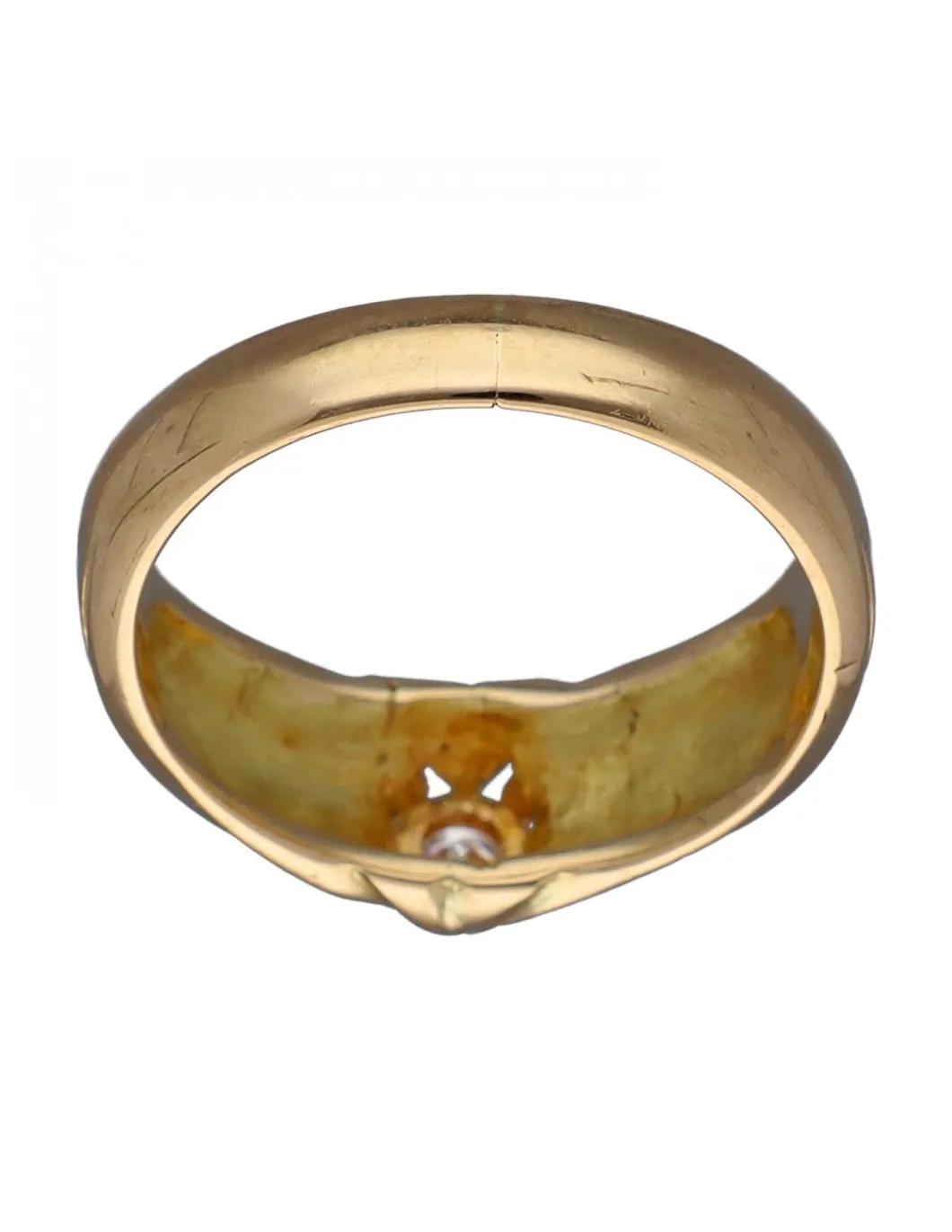 Anillo de Oro amarillo con diseño Solitario y Brillante