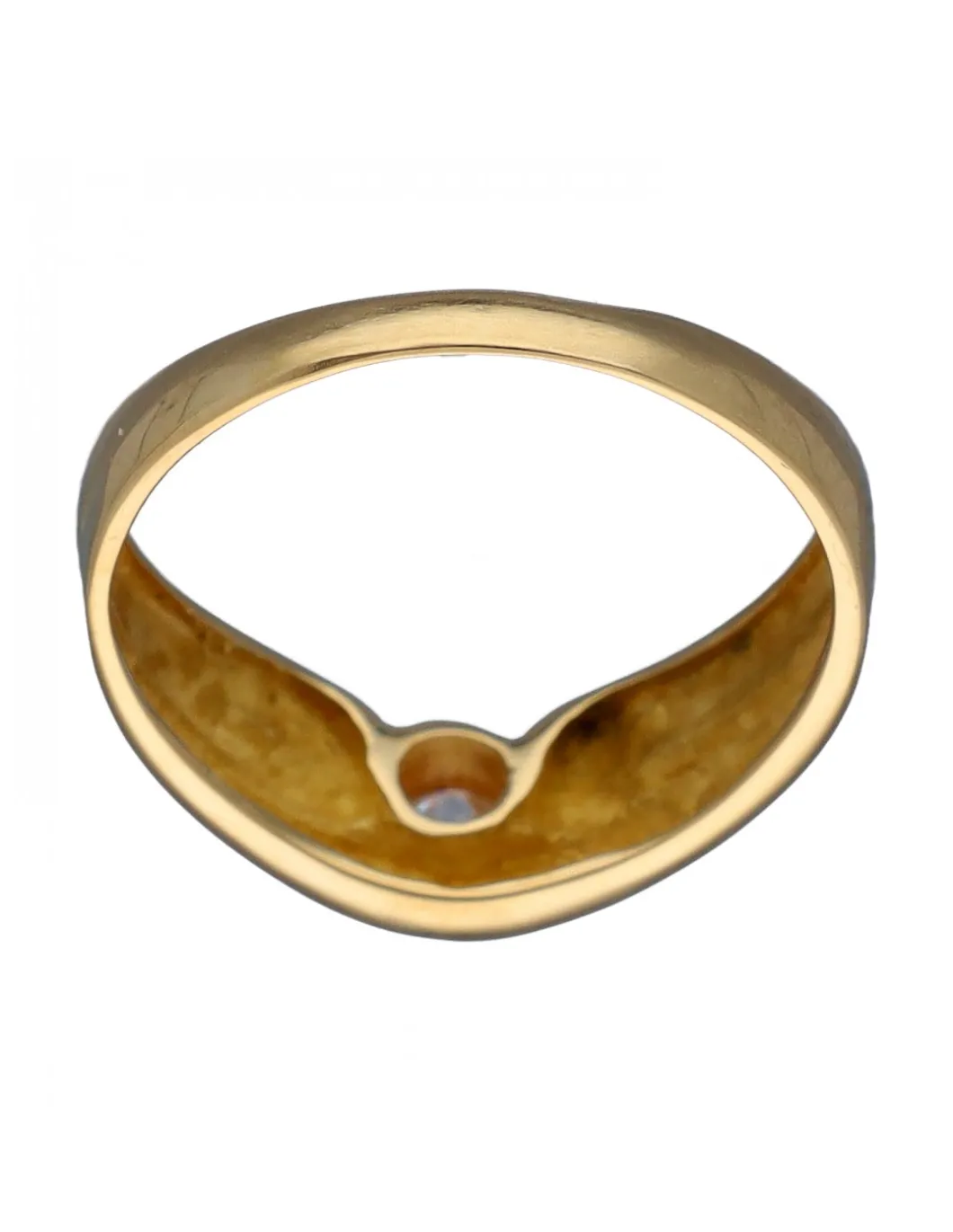 Anillo de Oro amarillo con diseño Solitario y Circonita