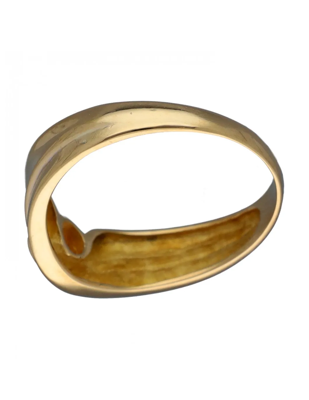 Anillo de Oro amarillo con diseño Solitario y Circonita