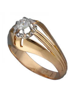 Anillo de Oro amarillo con diseño Solitario y Brillante