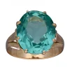 Anillo de Oro amarillo diseño Coctel con Esmeralda central