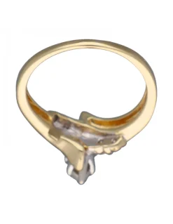 Anillo de Oro amarillo, diseño de compromisos con brillantes