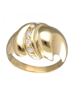 Anillo de Oro amarillo 18K con diseño y Circonitas