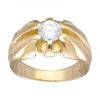 Anillo de Oro amarillo 18K con diseño y Circonita