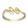 Anillo de Oro amarillo 18K con diseño y Brillantes