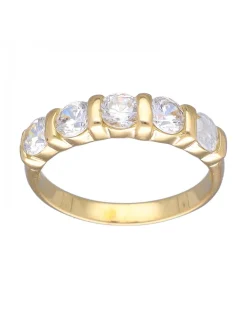 Anillo de Oro amarillo 18K con diseño y Circonitas
