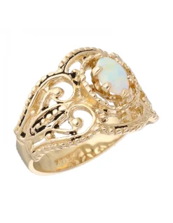 Anillo de Oro amarillo 18K con diseño y Piedras Sintética