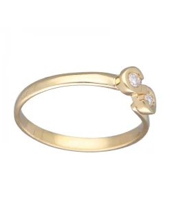 Anillo de Oro amarillo 18K con diseño y Brillantes