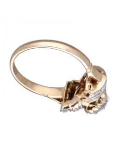 Anillo de Oro amarillo 18K con diseño y Brillantes
