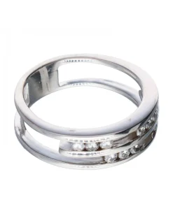 Anillo de Oro amarillo 18K con diseño y Brillantes