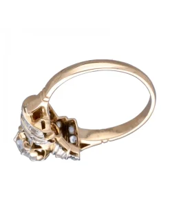 Anillo de Oro amarillo 18K con diseño y Brillantes