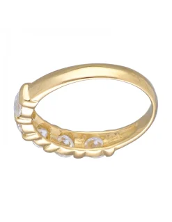Anillo de Oro amarillo 18K con diseño y Circonitas