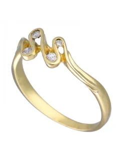 Anillo de Oro amarillo 18K con diseño y Brillantes