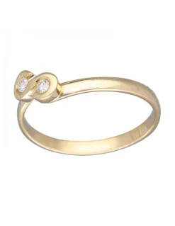 Anillo de Oro amarillo 18K con diseño y Brillantes