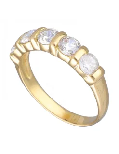 Anillo de Oro amarillo 18K con diseño y Circonitas