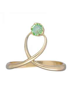 Anillo de Oro amarillo 18K con Esmeralda