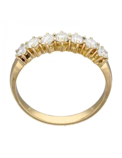 Anillo de oro amarillo 18K con diseño y brillantes