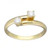 Anillo de Oro amarillo 18Kcon diseño y 2 Brillantes