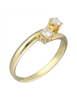 Anillo de Oro amarillo 18Kcon diseño y 2 Brillantes