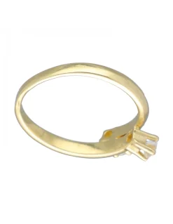 Anillo de Oro amarillo 18Kcon diseño y 2 Brillantes