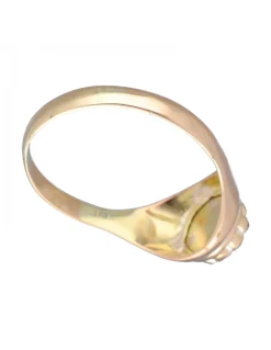 Anillo de Oro amarillo y blanco 18K con diseño y Brillantes