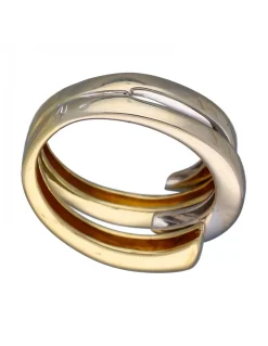 Anillo de Oro amarillo y Blanco con diseño Moderno
