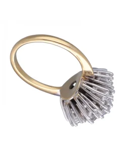 Anillo de Oro amarillo y blanco 18K con diseño y Circonitas