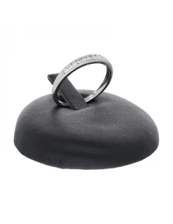 Anillo de oro blanco 18 K con diseño y brillantes