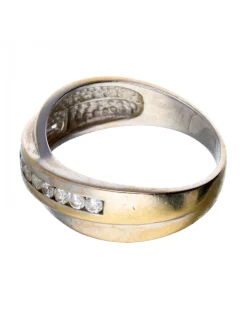 Anillo de oro blanco 18 kl zirconitas