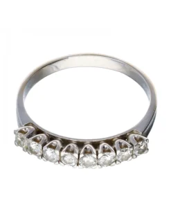 Anillo de oro blanco 18 kl con diamantes