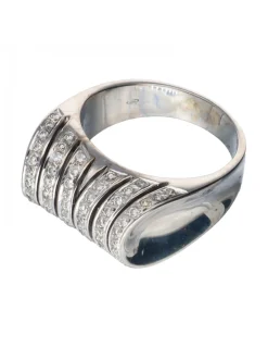 Anillo de oro blanco 18 kl con diamantes