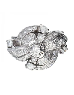 Anillo de oro blanco 18 kl con diamantes para mujer