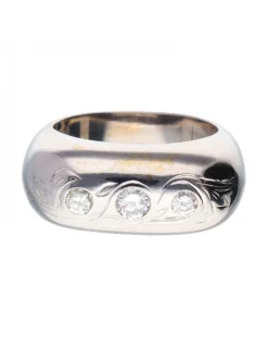 Anillo de oro blanco 18 kl diamante
