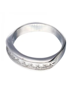 Anillo de oro blanco 18 kl para mujer con diamantes