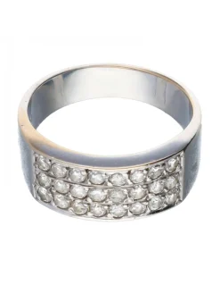 Anillo de oro blanco 18 kl con diamantes