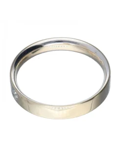 Anillo de oro blanco 18 Kl con diseño y brillante