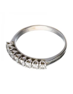 Anillo de oro blanco 18 kl con diamantes