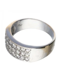 Anillo de oro blanco 18 kl con diamantes
