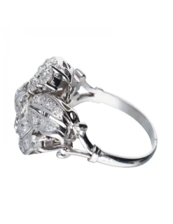 Anillo de oro blanco 18 kl con diamantes para mujer