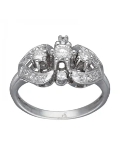 Anillo de Oro blanco con diseño Coctel y Brillantes