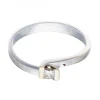 Anillo de Oro blanco con Brillante y diseño Solitario