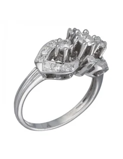 Anillo de Oro blanco con diseño Coctel y Brillantes