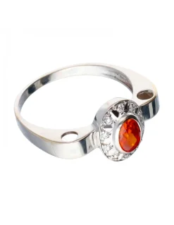 Anillo de oro blanco con amatista y zirconita
