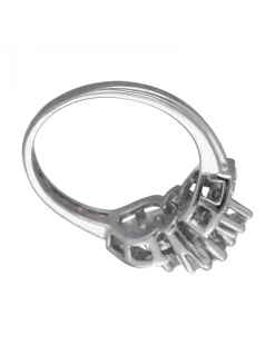 Anillo de Oro blanco con diseño Coctel y Brillantes