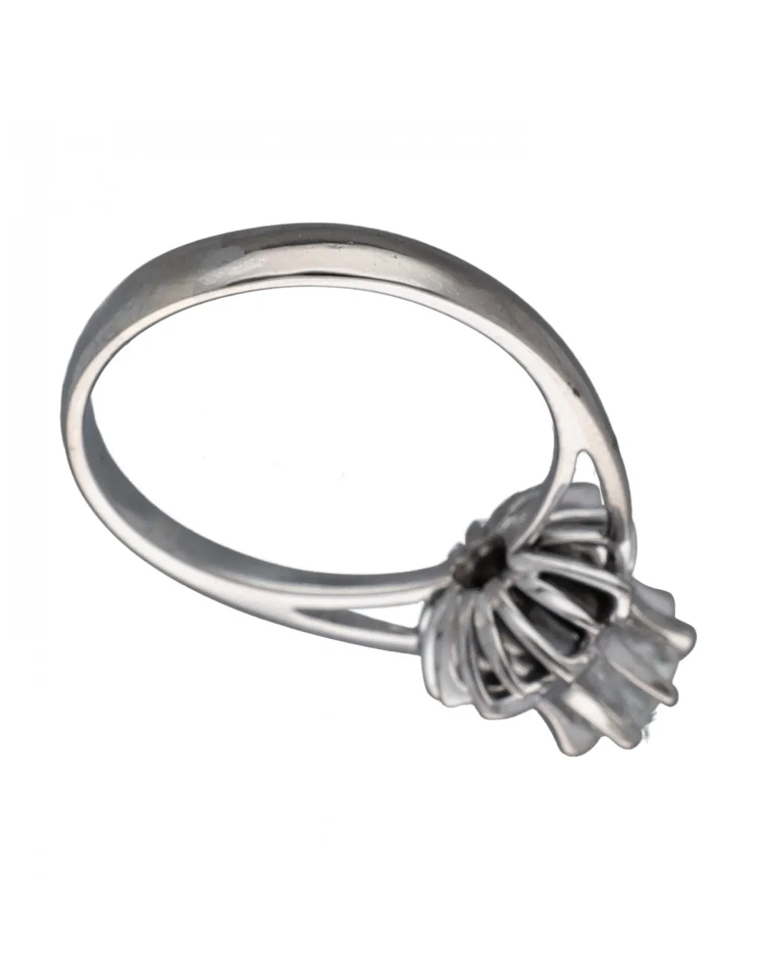 Anillo de Oro blanco con diseño Solitario y Brillante